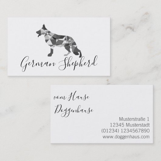Moderne herdershond visitekaartje (Voorkant / Achterkant)