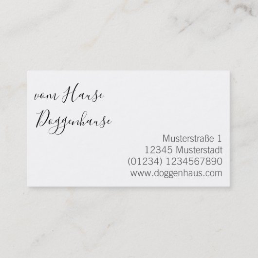 Moderne herdershond visitekaartje (Achterkant)
