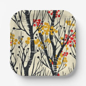 Moderne Herfst Abstract Scandinavisch Papieren Bordje (Voorkant)