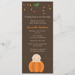 Moderne Herfst Baby shower-ingang - Jongen Kaart