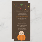 Moderne Herfst Baby shower-ingang - Meisje Kaart (Voorkant / Achterkant)