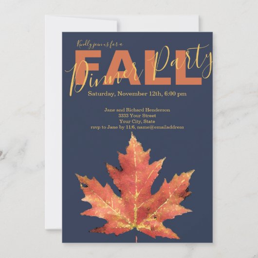 Moderne Herfst binnenpartij uitnodiging (Voorkant)