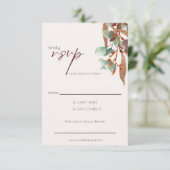 Moderne Herfst Bladerdak Herfst bruiloft RSVP Kaar (Staand voorkant)