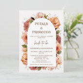 Moderne Herfst Bloembladeren Prosecco Vrijgezellen Kaart (Staand voorkant)