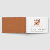 Moderne herfst bloemen bladeren bruiloft dag gastenboek (Volledig)