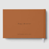 Moderne herfst bloemen bladeren bruiloft dag gastenboek (Achterkant)