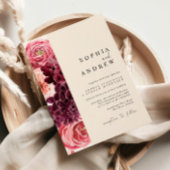 Moderne Herfst Bloemen Herfstbruiloft Kaart