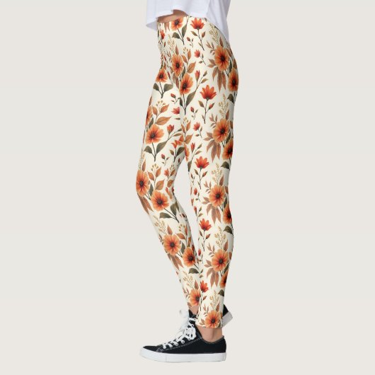 Moderne Herfst Bloemen Leggings (Links)
