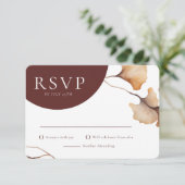 Moderne herfst bloemen minimalistische bruiloft RS Kaart (Staand voorkant)