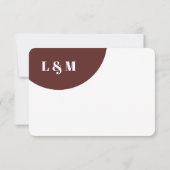 Moderne herfst bloemen minimalistische bruiloft RS Kaart (Achterkant)