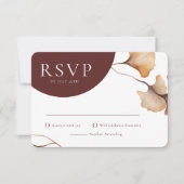 Moderne herfst bloemen minimalistische bruiloft RS Kaart (Voorkant)