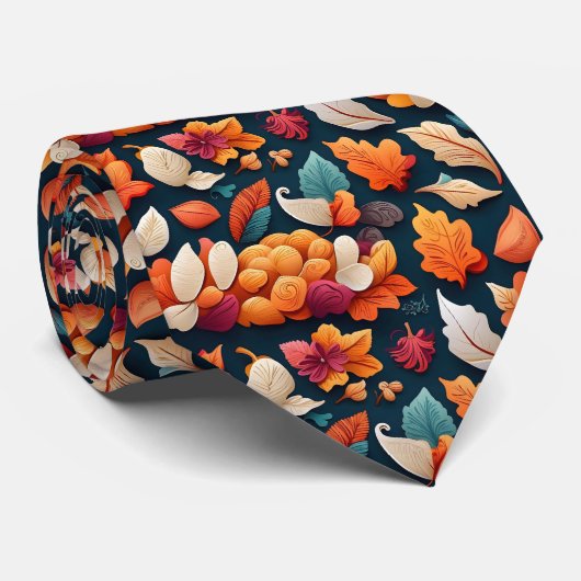 Moderne Herfst Bloemen Stropdas (Opgerold)