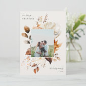 Moderne Herfst Bloemen Thanksgiving Feestdagenkaart (Staand voorkant)