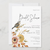 Moderne Herfst Bloemen & Vogel Vrijgezellenfeest Kaart (Voorkant)