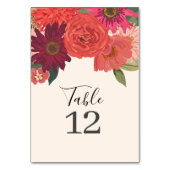 Moderne herfst bloemenbruiloft tafel nummer kaart (Achterkant)