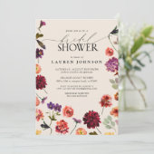 Moderne Herfst Bloementuin Terracotta Vrijgezellen Kaart (Staand voorkant)