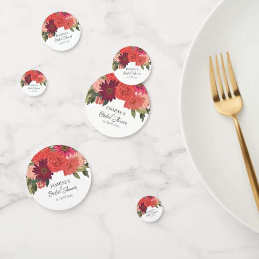 Moderne herfst bloemige bruids douche confetti (Groep)