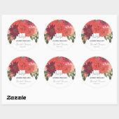 Moderne herfst bloemige bruidsbruiloft Bedankt Ronde Sticker (Vel)