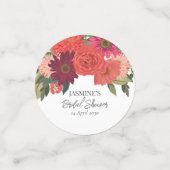 Moderne herfst bloemige bruidsdouche confetti (Kleine voorkant)