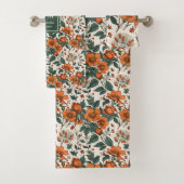 Moderne herfst bloemige pastel salie douchedoek me bad handdoek (Insitu)