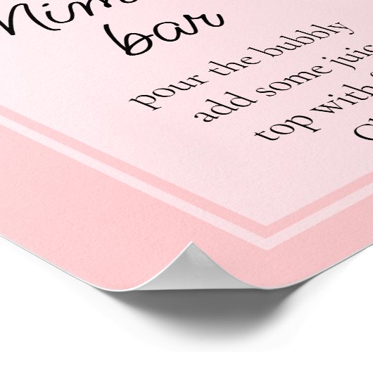 Moderne herfst bloemige stoffige roze mimosa bar poster (Hoek)