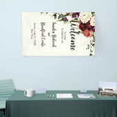 Moderne herfst bloemige trouw welkom bord spandoek (Beurs)