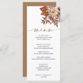 Moderne Herfst Boheemse Terracotta Bloemen Herfstm Menu (Voorkant / Achterkant)