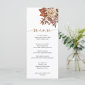 Moderne Herfst Boheemse Terracotta Bloemen Herfstm Menu (Staand voorkant)