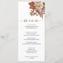 Moderne Herfst Boheemse Terracotta Bloemen Herfstm Menu