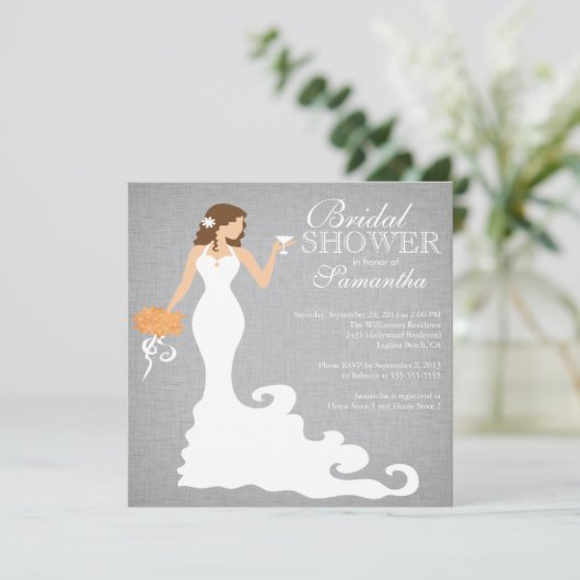 Moderne herfst Bride Wine Bridal Shower Invitation Kaart (Staand voorkant)