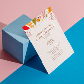 Moderne Herfst Bright Floral Eenvoudige foto bruil Kaart