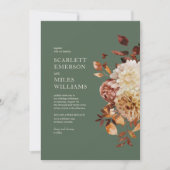 Moderne herfst bruiloft in de kleur Sage Kaart (Voorkant)
