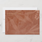 Moderne HERFST Bruiloft Terracotta Gouden Bladeren Save The Date (Achterkant)