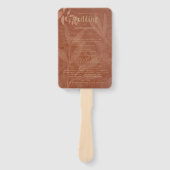 Moderne HERFST Bruiloft Terracotta Gouden Uitnodig Handwaaier (Voorkant)