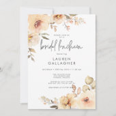 Moderne Herfst Champagne Bloemen Lijst Bruidslunch Kaart (Voorkant)