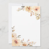 Moderne Herfst Champagne Bloemen Lijst Bruidslunch Kaart (Achterkant)