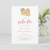 Moderne herfst Cutie Pie QR Code baby shower Kaart (Staand voorkant)
