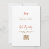 Moderne herfst Cutie Pie QR Code baby shower Kaart (Achterkant)