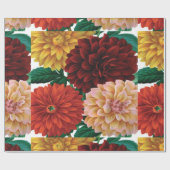 Moderne  herfst dahlias cadeaupapier (Vlak)