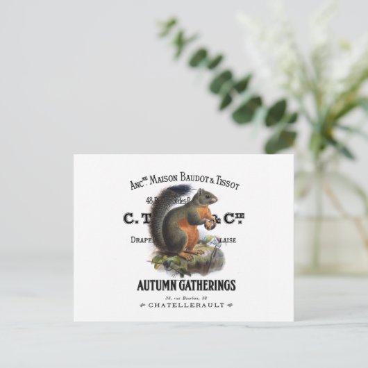 moderne  herfst eekhoorn briefkaart (Staand voorkant)