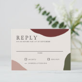 Moderne herfst eenvoudige genoegens trouw-RSVP RSVP Kaartje (Staand voorkant)