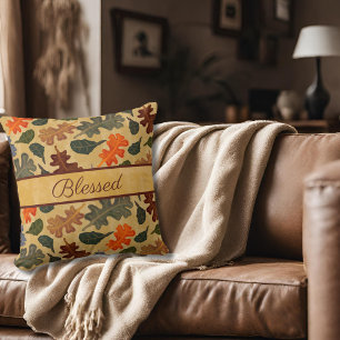 Moderne herfst eikenboom laat blozen kussen