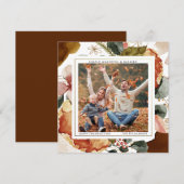 Moderne herfst elegante bloemen foto wenskaart feestdagenkaart (Voorkant / Achterkant)