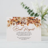 Moderne herfst en herfstbloemen bladeren boekaanvr informatiekaartje (Staand voorkant)