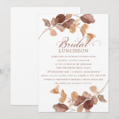 Moderne Herfst Eucalyptus Leaves Bridal Luncheon Kaart (Voorkant / Achterkant)
