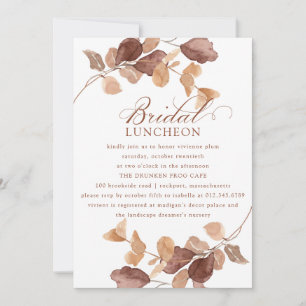Moderne Herfst Eucalyptus Leaves Bridal Luncheon Kaart