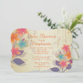 Moderne Herfst Floral Baby shower Kaart (Staand voorkant)