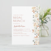 Moderne Herfst Floral Bridal Brunch Vrijgezellenfe Kaart (Staand voorkant)