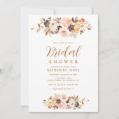 moderne herfst floral bridal doucheuitnodiging kaart (Voorkant)