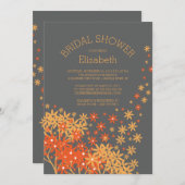 Moderne Herfst Floral Bridal Shower Kaart (Voorkant / Achterkant)